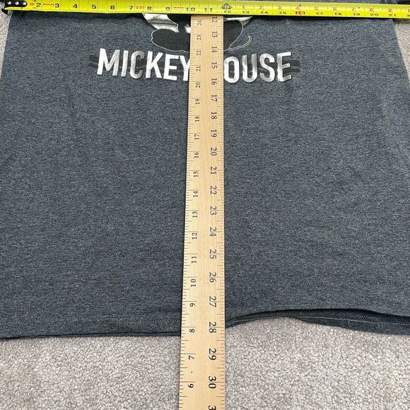 Disney Mickey Mouse Graphic T-Shirt Mens Large Gray Crew Neck Short Sleeve Tee - Picture 7 of 8
